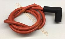 Kabel zapłonowy silikonowy zacisk Ø6,3 (90°) - 1,0m
