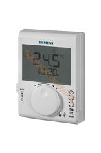 RDJ 100 Regulator pomieszczeniowy, 3 [V] DC (baterie), 5..30 [°C], wyjście 2-stawne z algorytmem TPI, ogrzewanie, program dobowy i ręczne przełączanie trybu pracy, duży wyświetlacz